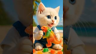 Gatinho Fofo Come O Godzilla De Goma