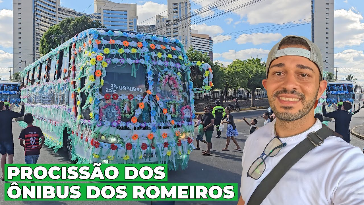 Essa é a Tradicional Procissão dos Ônibus em Juazeiro do Norte na Romaria de Nossa Senhora das Dores