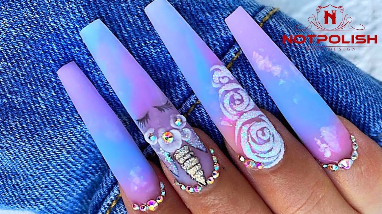 HOW TO DO UNICORN NAIL TUTORIAL I NOTPOLISH ART DESIGN I LONG COFFIN ...