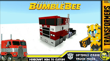 Minecraft - how to Custom Optimus prime Truck mode form 🐝Bumblebee movie วิธีสร้างรถบรรทุกออพติมัส