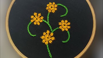 Floral Lazy Daisy Variation Embroidery Design | Hand Embroidery Stitches