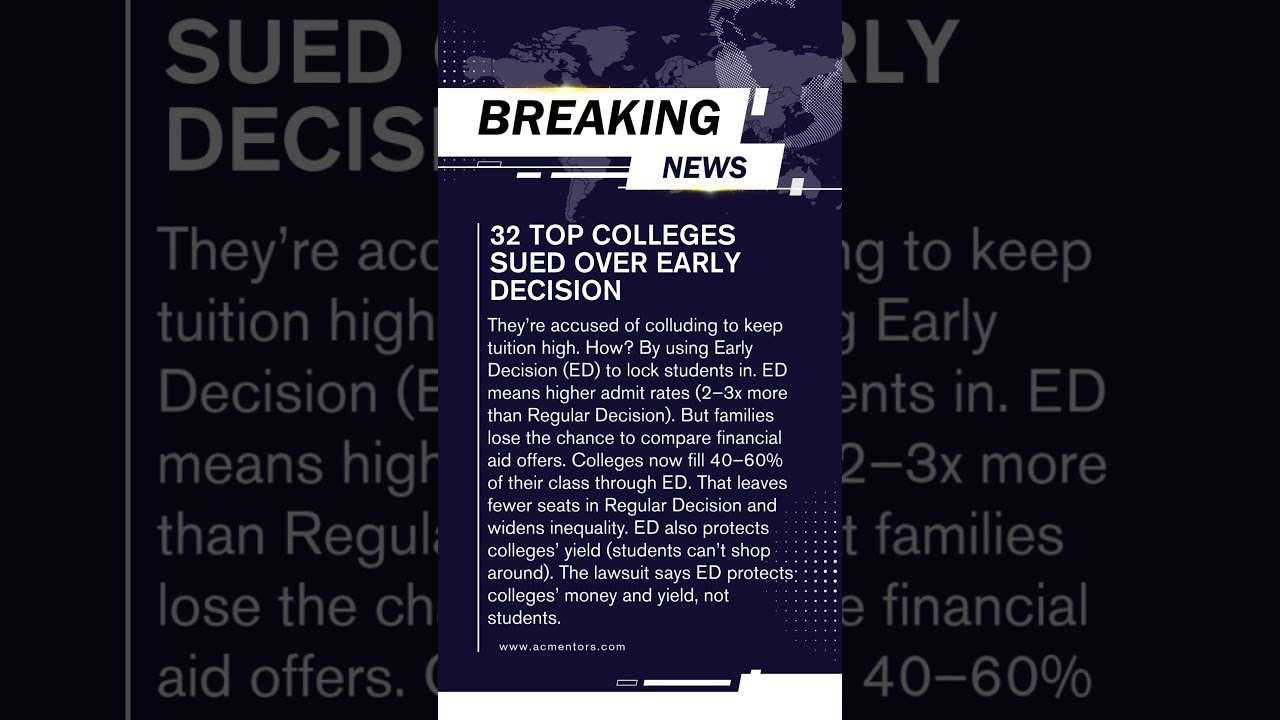 32 Top Colleges Sued Over Early Decision