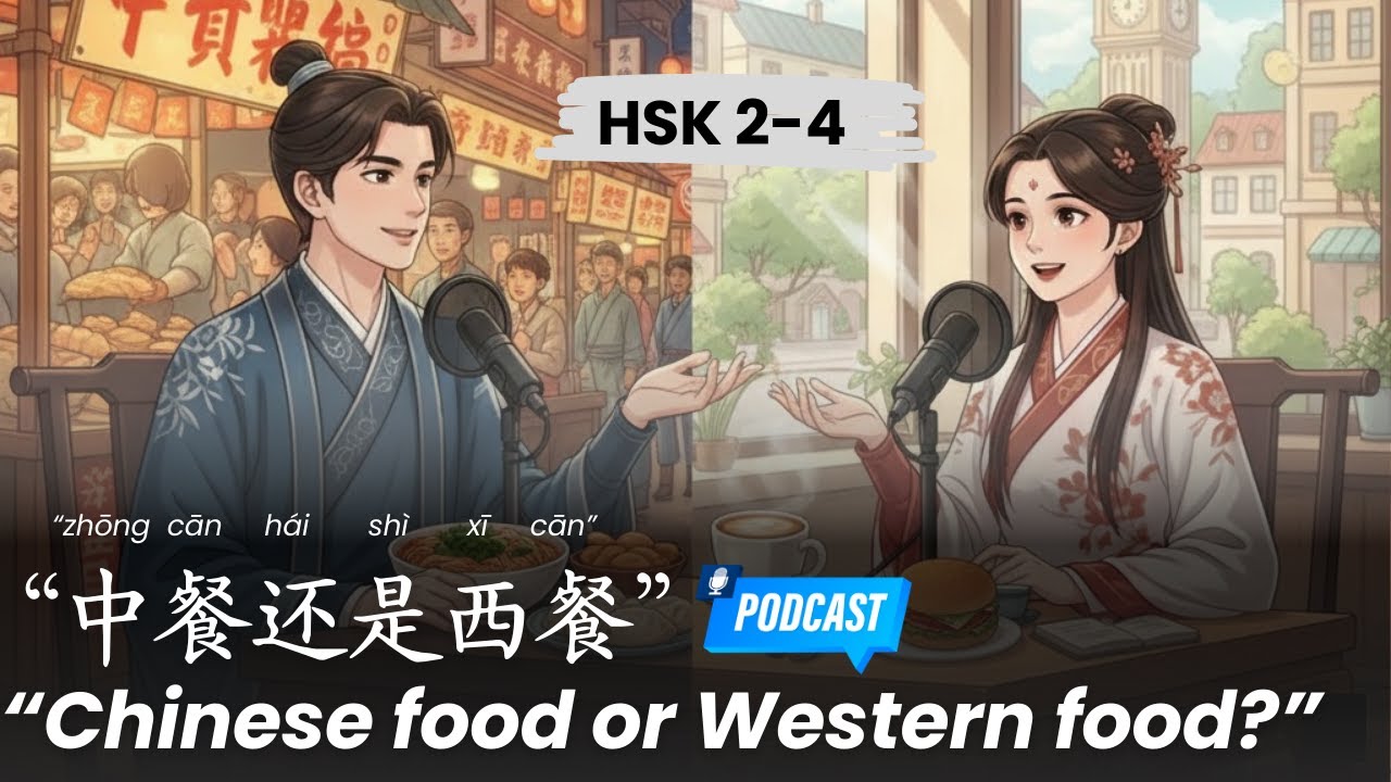 HSK 2-4 l Do you prefer Chinese or Western food? l 你喜欢中餐还是西餐？ l Chinese Podcast