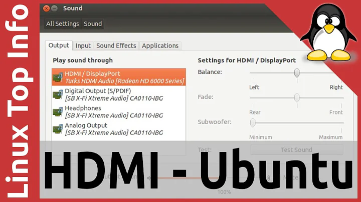 How to setup HDMI sound output on Ubuntu Linux