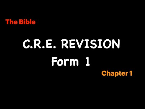 The Bible | Cre Notes | Cre Notes Pdf | Cre Form 1 | Cre Form 1 Chapter 1 | Reasons For Studying Cre