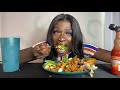 Cajun Jambalaya, Fries Wings and side house salad Mukbang 😚