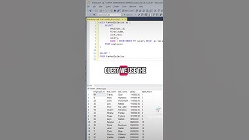 Thumbnail of 🔴 SQL interview question: Retrieve the top 5 highest salaries using the RANK() function.     #sql #