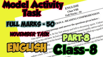 Class-8 English model activity task part-8 //50  marks model activity compilation // November Month
