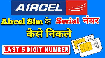 How to get last 5 Digits of Aircel Sim || Micro sim serial Number