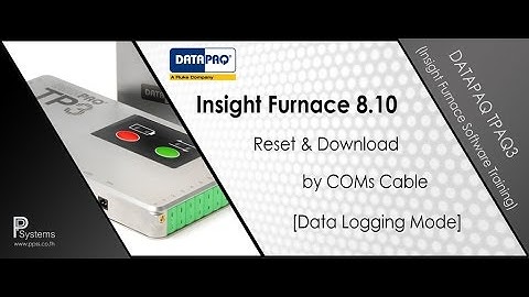 DATAPAQ TPAQ3 Reset & Download Datalog Mode via COMs Cable - Software Training l PP Systems