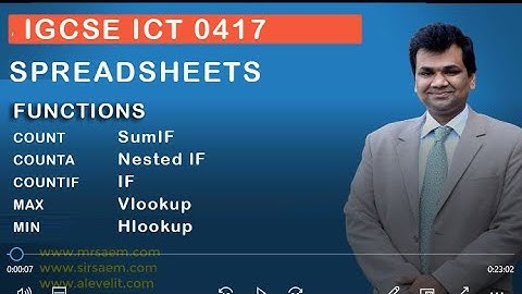IGCSE ICT 0417 SPREADSHEETS