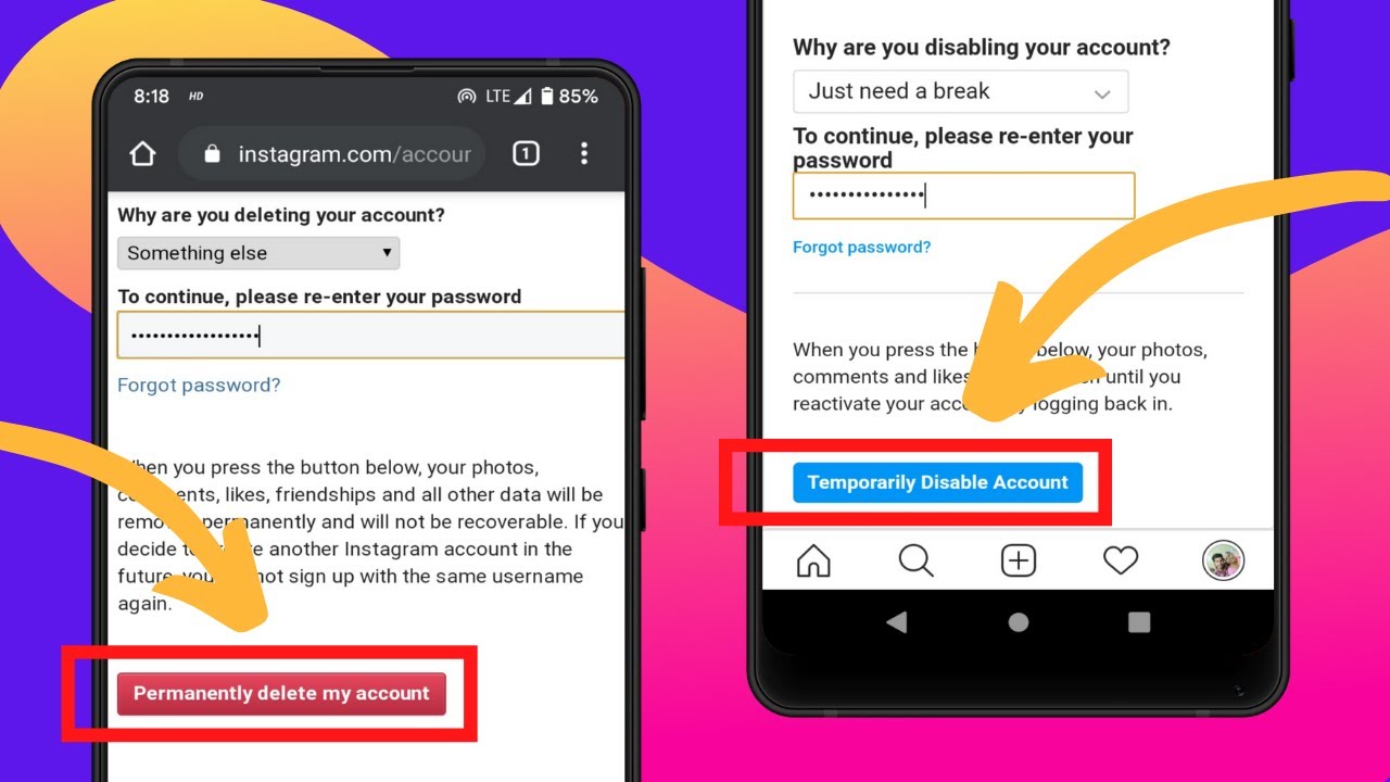 how to deactivate your instagram account again