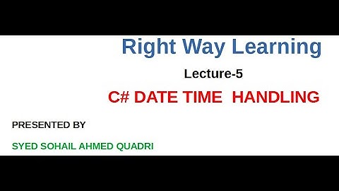 C# DATE TIME HANDLING [URDU/HINDI]