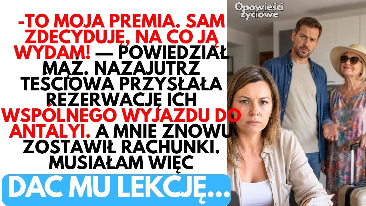 Myślałam, że po dziesięciu latach wszystko rozumiemy. Aż pewnego wieczoru Łukasz spojrzał mi w oczy przy kuchennym stole i powiedział: „Premia jest moja. Sam na nią zapracowałem i nie chcę...