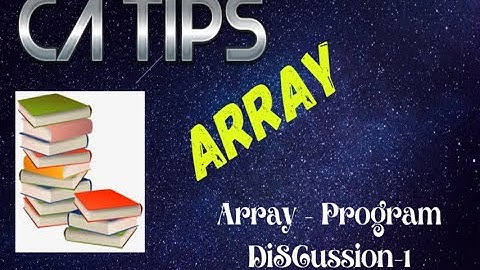array- program - how to input & output array elements