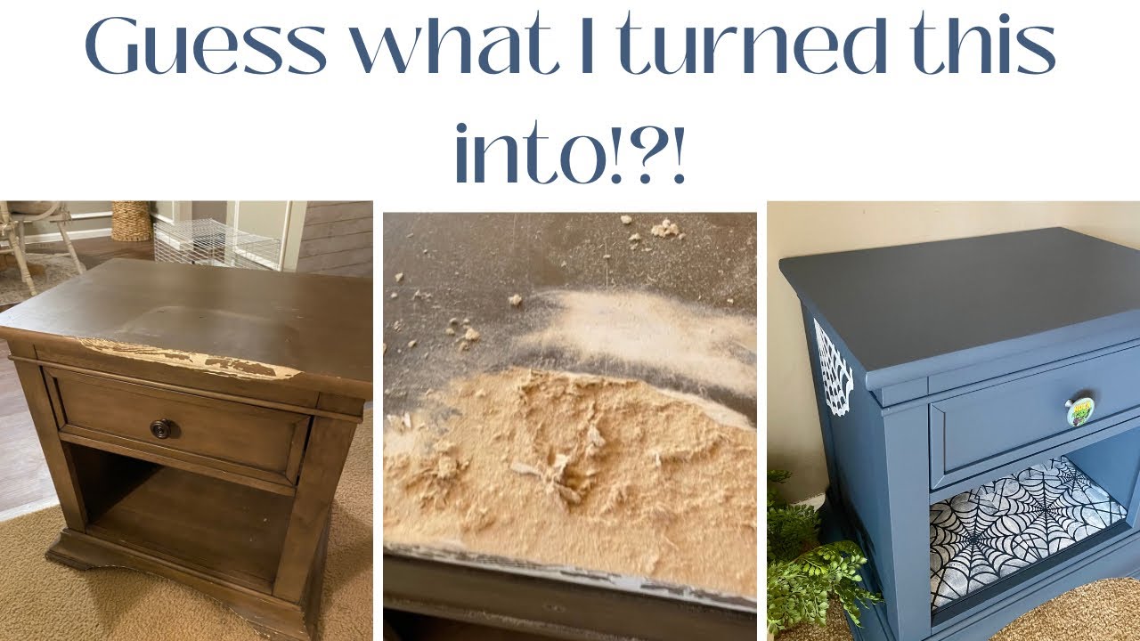 DIY 🦸‍♂️AVENGER Nightstand Makeover Using Bondo to repair damaged MDF