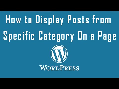WordPress display posts on page by category