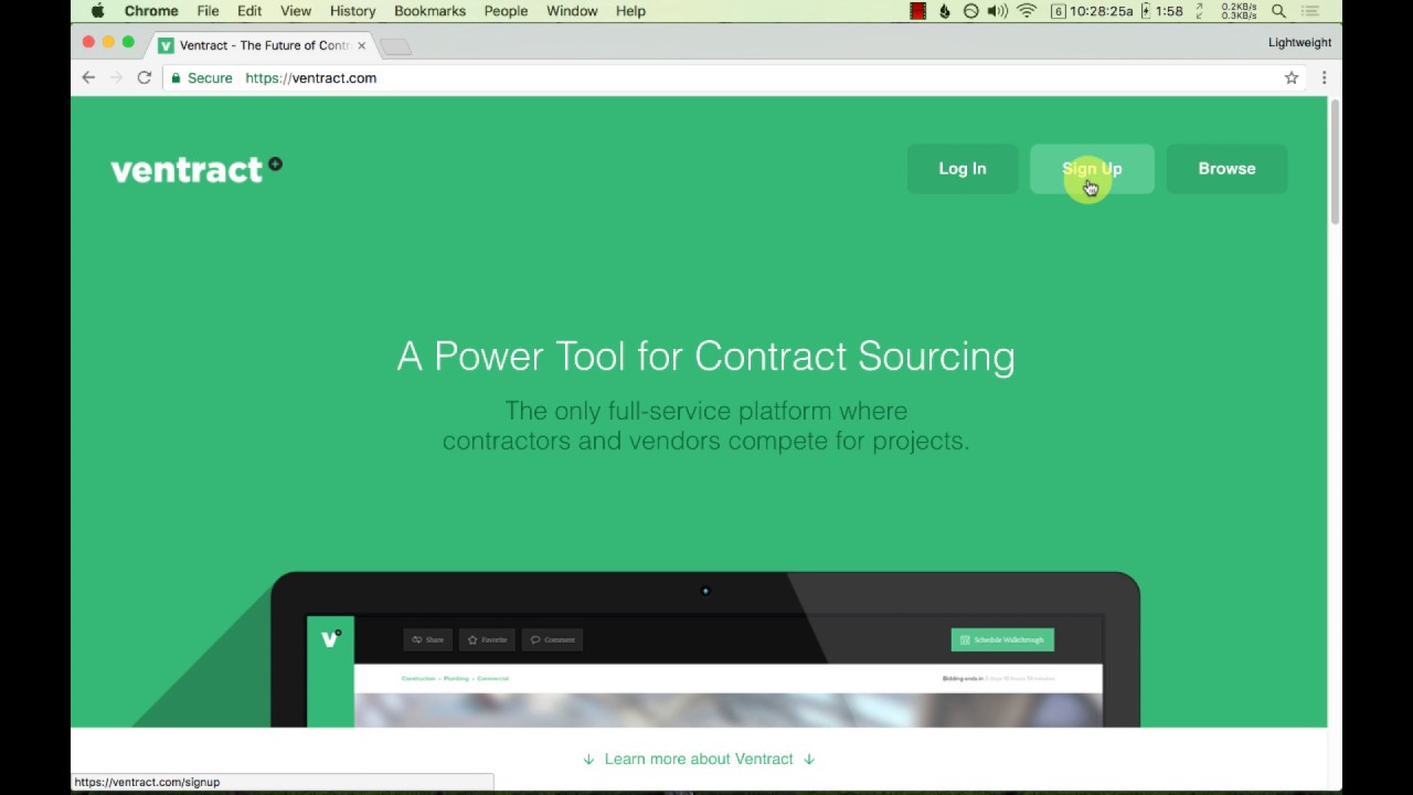 Signing Up for Ventract