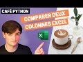 Comparer deux colonnes excel avec python et pas recherchev