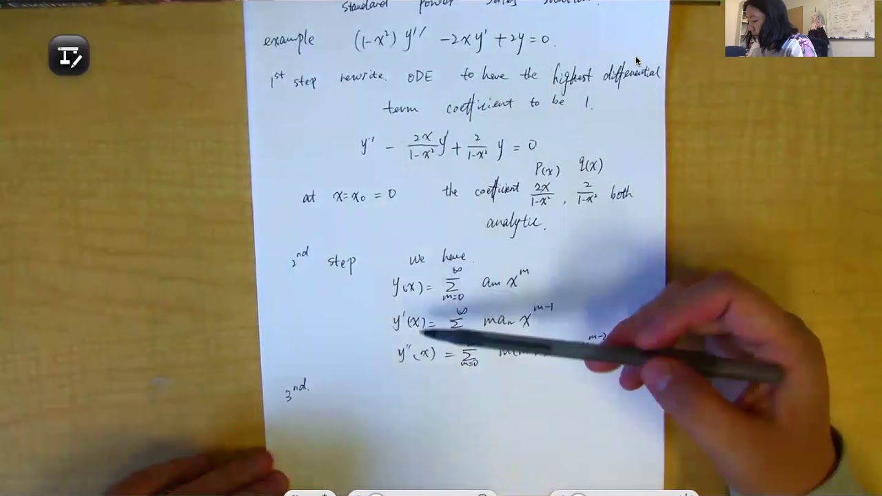 Math Methods for Engineers: 18E-1. Power Series for Linear ODE with Variable Coefficient Example