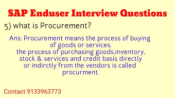 SAP End User Interview questions and answers