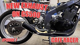 NEW EXHAUST AND FIRST START OF CUSTOM SUZUKI GS500 CAFE RACER EP 7