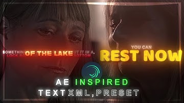 Ae inspired text animation like @JuraijEditz ,xml and preset