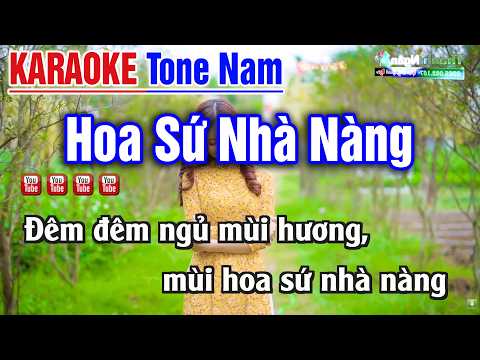 Karaoke Hoa Sứ Nhà Nàng Tone Nam | Nhạc Sống Thanh Ngân (Âm Thanh Cực Chuẩn)