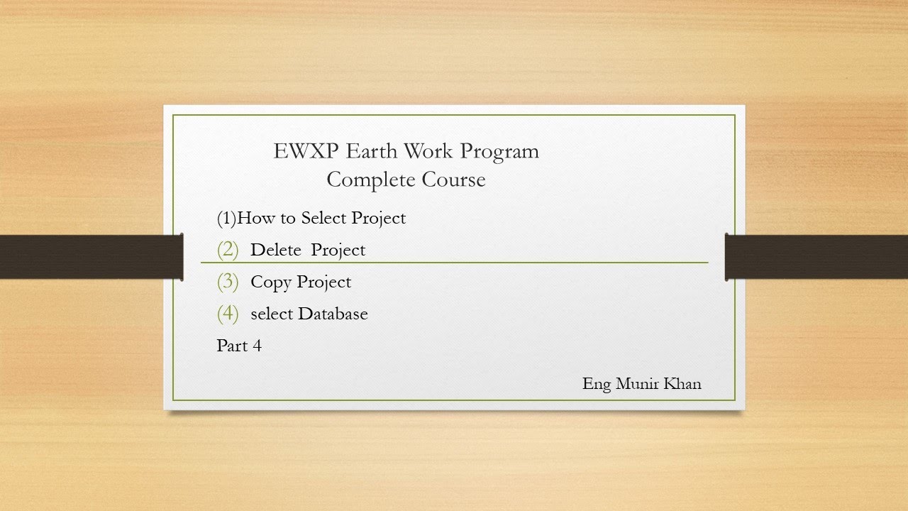 How to Select Project /Delete Project/ Copy Project /select Database ...