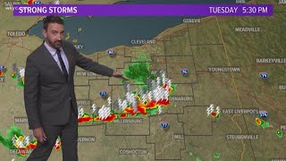 Severe weather is moving across Northeast Ohio