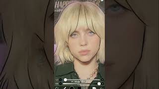 Billie Eilish - Let's turn her photo into 2D image😉 #shorts