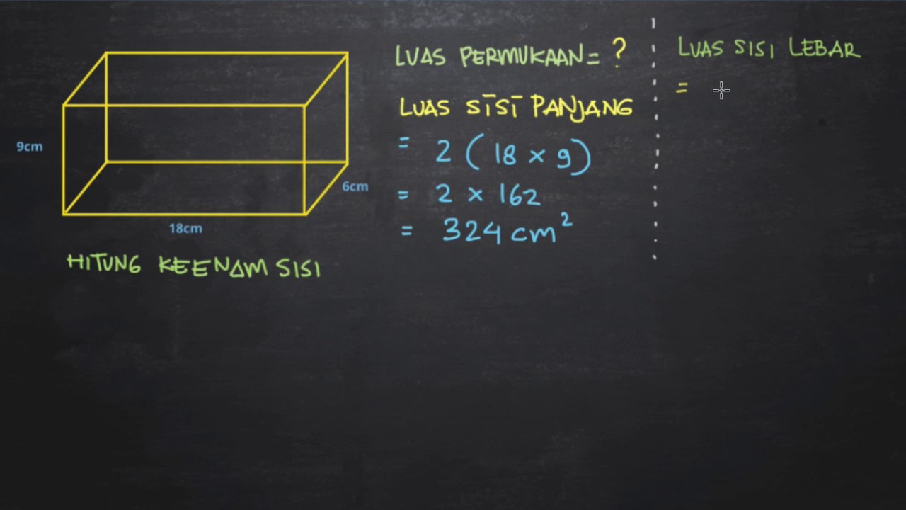 Belajar Menentukan Luas Permukaan Balok Youtube