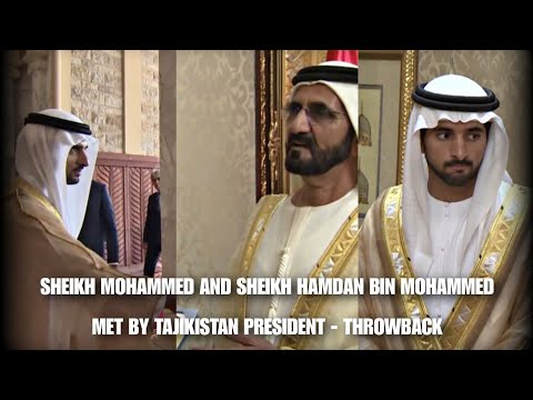 Dubai Crown Prince Sheikh Hamdan فزاع Fazza & Sheikh Mohammed Met By Tajikistan President Throwback