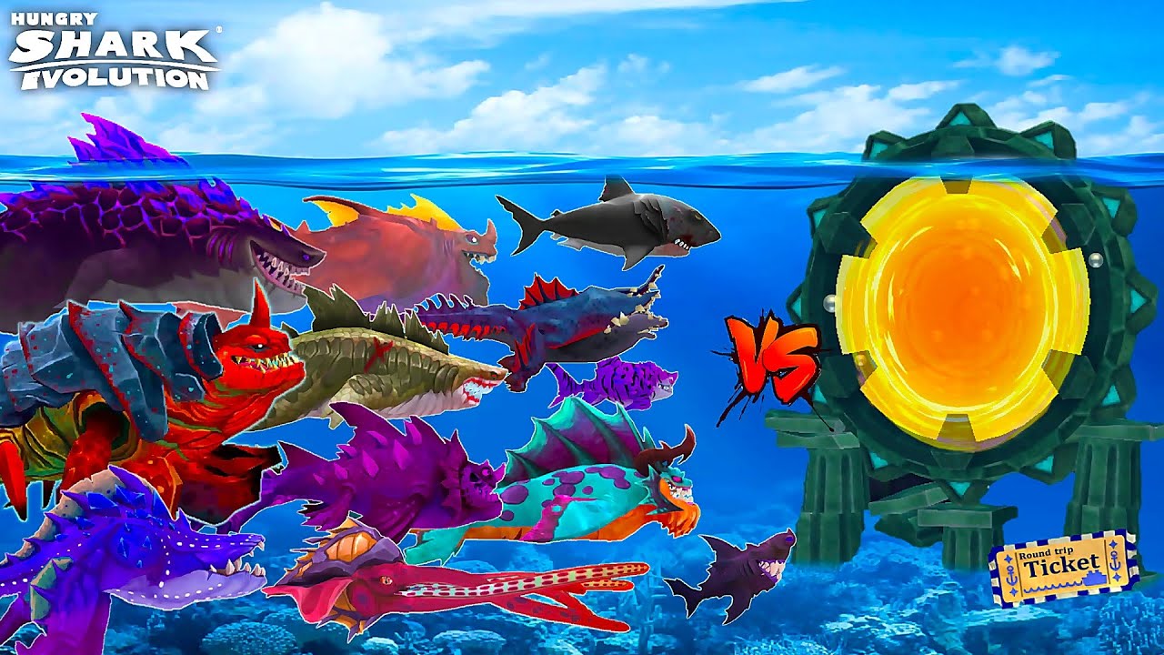ALL ENEMY HUNGRY SHARK EVOLUTION ENTRANCE TITANIC PORTAL - ALL HUNGRY SHARK EVOLUTION AND GAMEPLAY