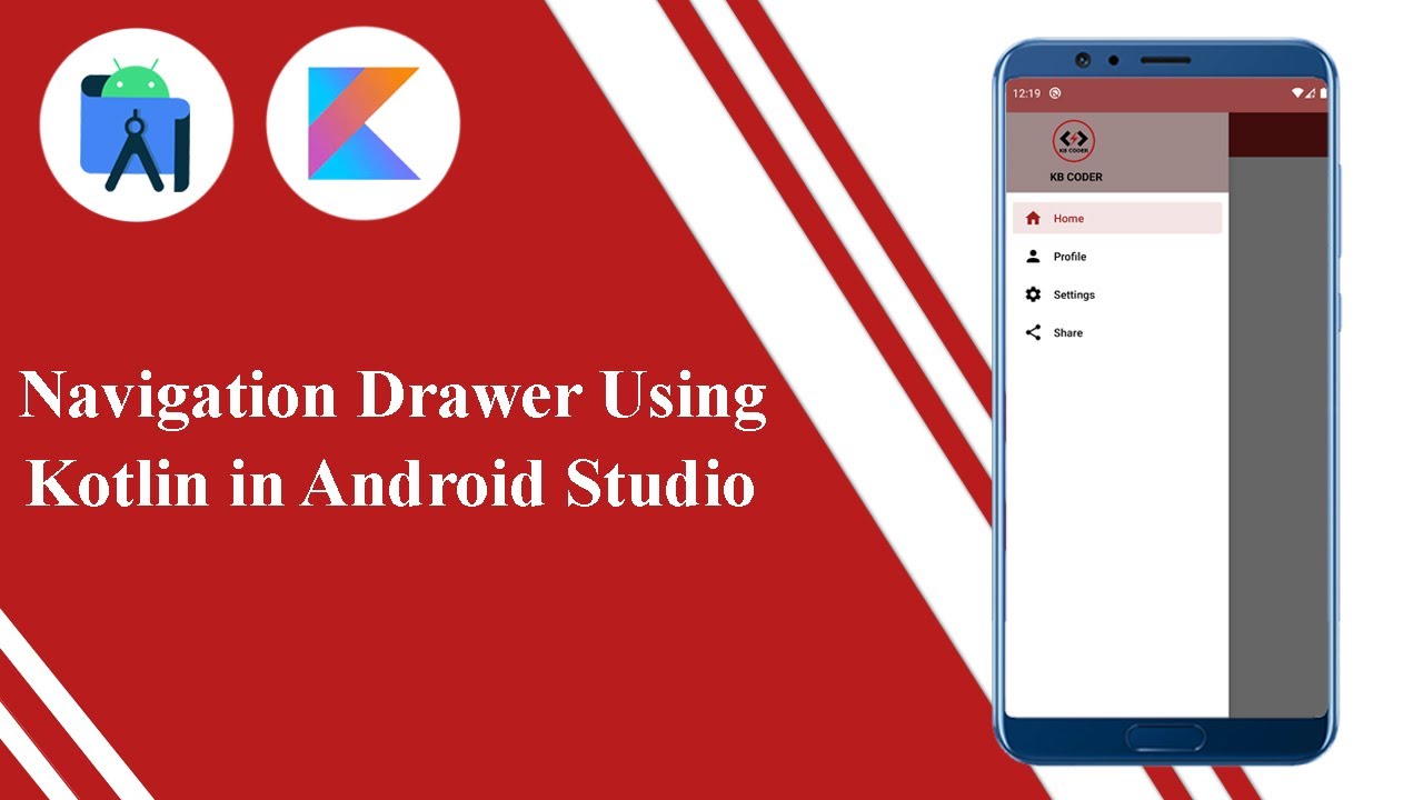 Navigation Drawer Using Kotlin in Android Studio | Android Tutorials