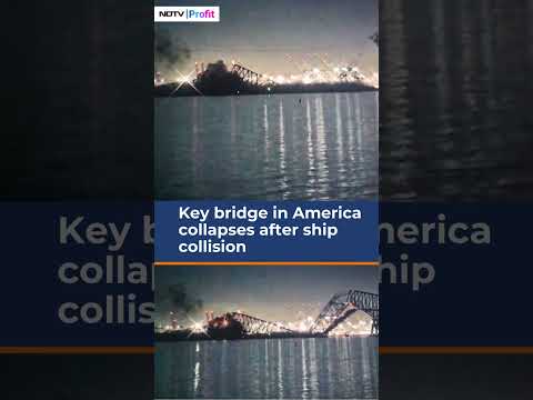 Baltimore's Francis Scott Key Bridge Collapses After Collision With Ship | US Bridge Collapse Video