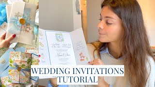Wedding invitations | Paper, template, printing low cost, Ribbon wax seal, etc.