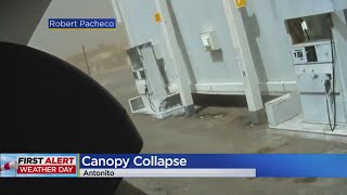 Strong Winds Damage Gas Station In Southern Colorado