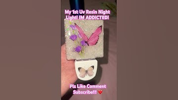 Uv Resin Night Light! Gorgeous Opal Glitter and Butterflies! #viralvideo#smallbusiness#resinart#love