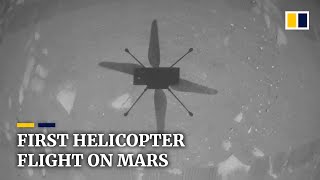 Nasa’s Ingenuity helicopter makes historic first flight on Mars