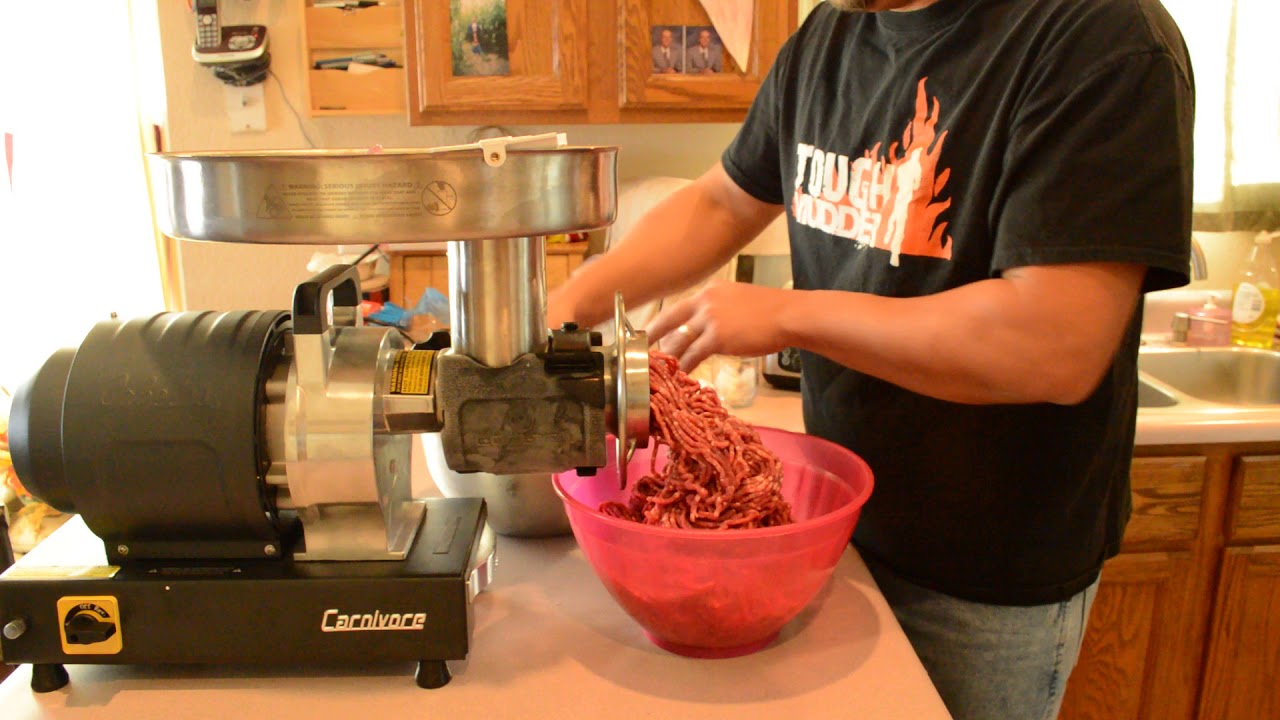cabelas carnivore 1 hp meat grinder - YouTube