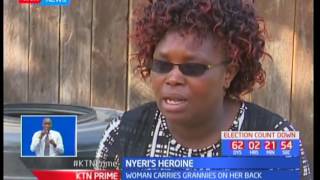Meet the Nyeri heroine who has grabbed attention of many by carrying grannies on her back