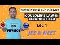 Coulombs Law & Electric Field || Electric Charges & Fields Lec 1|| JEE NEET