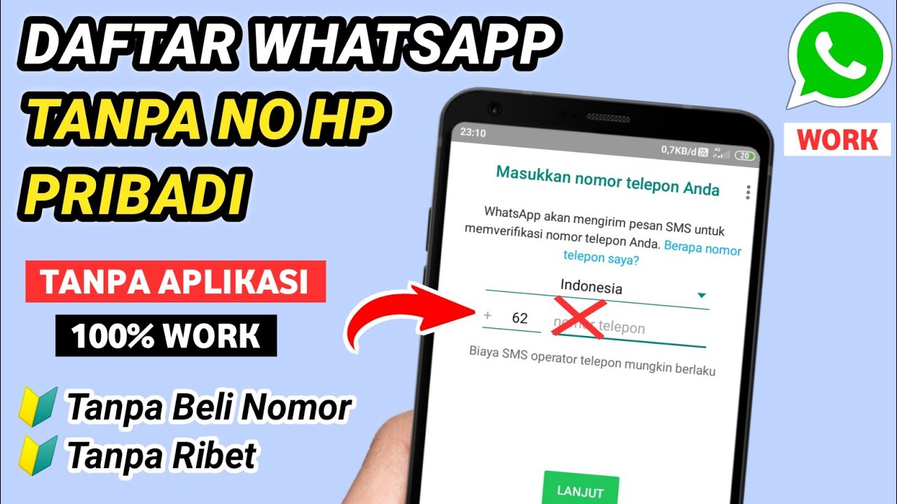 Cara Daftar Whatsapp tanpa nomor Hp pribadi