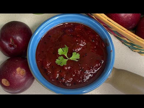 Plum chutney |No onion,garlic jain recipe |Aaloobukhra chutney |बिना टमाटर ,इमली की खट्टी मीठी चटनी