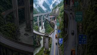China's Cliffside Highway 🏔️ | Xuebaoshan U-Turn Interchange