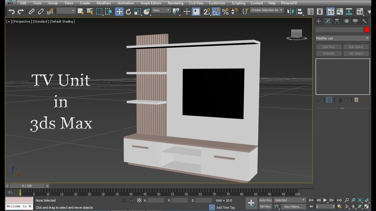 3D TV Unit in 3ds Max | TV Unit Modeling in 3ds Max | Create TV Unit ...