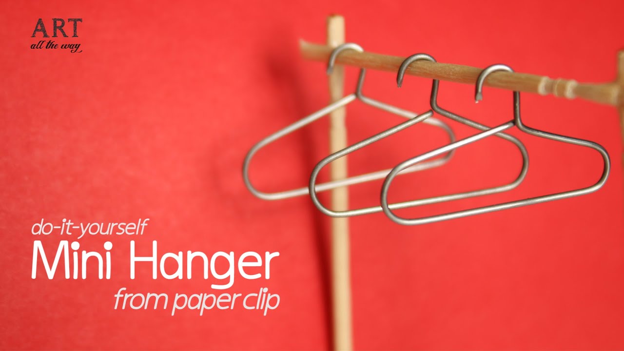 DIY: Mini Hanger from Paper Clip - For Miniature Wardrobe 