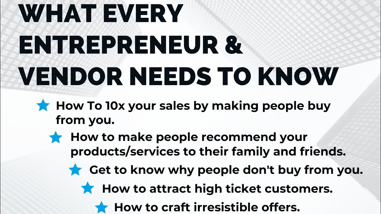 What Every Entrepreneur needs to know to 10x their sales - YouTube