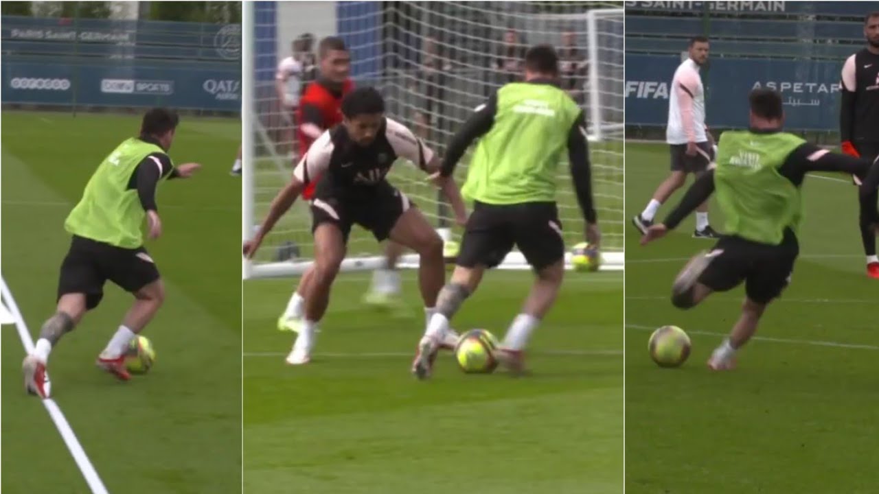 Lionel Messi Training Skills And Goals During PSG Training With Players ...